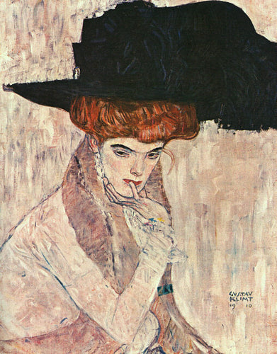 O Chapéu de Pena Preta (Gustav Klimt) - Reprodução com Qualidade Museu