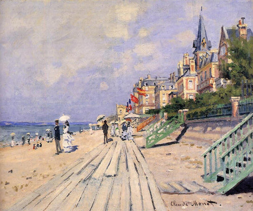 The Boardwalk At Trouville (Claude Monet) - Reprodução com Qualidade Museu