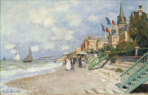 O calçadão na praia de Trouville (Claude Monet) - Reprodução com Qualidade Museu