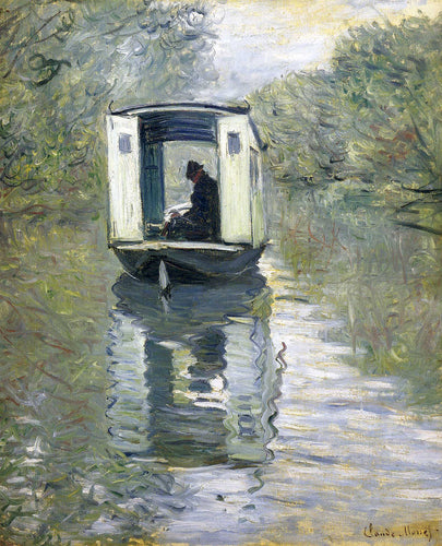 O Barco Estúdio (Claude Monet) - Reprodução com Qualidade Museu