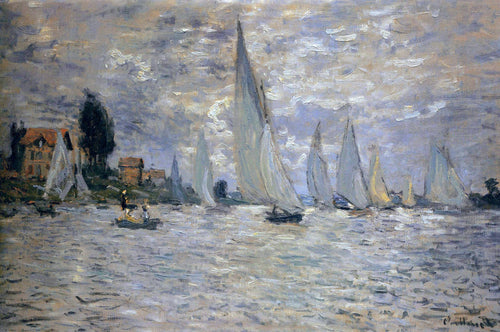 The Boats Regatta At Argenteuil (Claude Monet) - Reprodução com Qualidade Museu