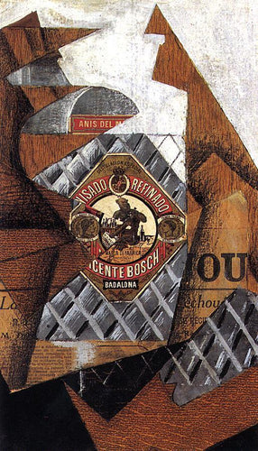 A garrafa de anis del mono (Juan Gris) - Reprodução com Qualidade Museu