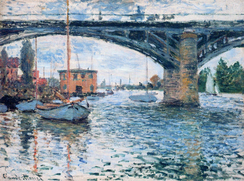 The Bridge At Argenteuil, Gray Weather (Claude Monet) - Reprodução com Qualidade Museu