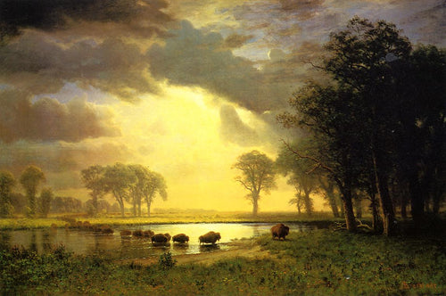 The Buffalo Trail (Albert Bierstadt) - Reprodução com Qualidade Museu