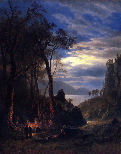 A fogueira (Albert Bierstadt) - Reprodução com Qualidade Museu