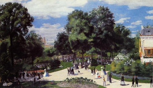 Os Champs Elysees durante a Feira de Paris de 1867 (Pierre-Auguste Renoir) - Reprodução com Qualidade Museu