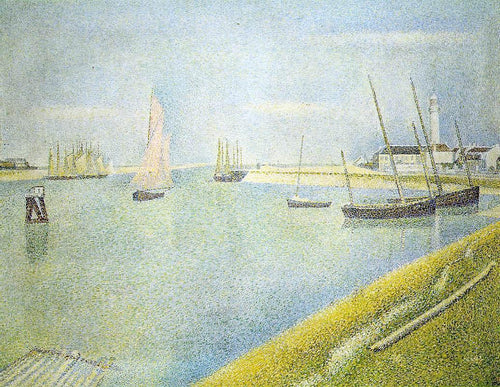 O canal de Gravelines, na direção do mar (Georges Seurat) - Reprodução com Qualidade Museu