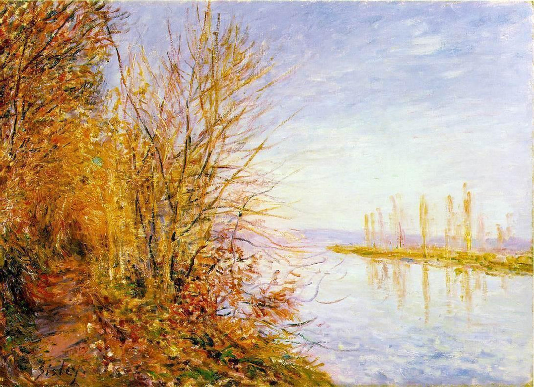 The Chemin De By Through Woods em Rouches Courtaut, St. Martins, verão (Alfred Sisley) - Reprodução com Qualidade Museu