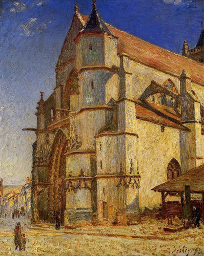 A Igreja de Moret In Morning Sun (Alfred Sisley) - Reprodução com Qualidade Museu