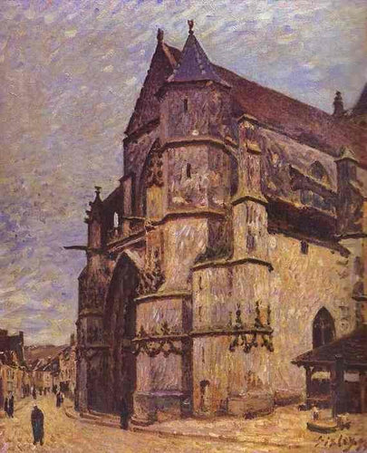 A Igreja de Moret, Inverno (Alfred Sisley) - Reprodução com Qualidade Museu