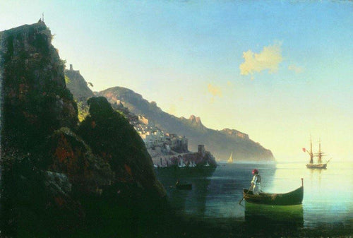 A Costa de Amalfi (Ivan Aivazovsky) - Reprodução com Qualidade Museu