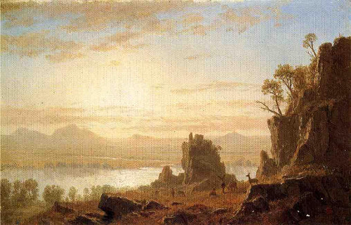 Rio Columbia, Oregon (Albert Bierstadt) - Reprodução com Qualidade Museu