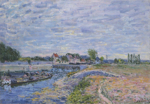 A Barragem de Saint Mammes (Alfred Sisley) - Reprodução com Qualidade Museu