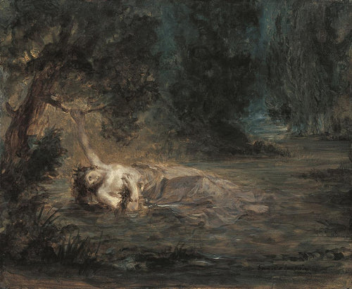 A Morte De Ofélia (Eugene Delacroix) - Reprodução com Qualidade Museu