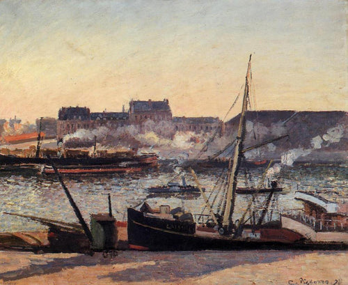 The Docks, Rouen, Tarde (Camille Pissarro) - Reprodução com Qualidade Museu