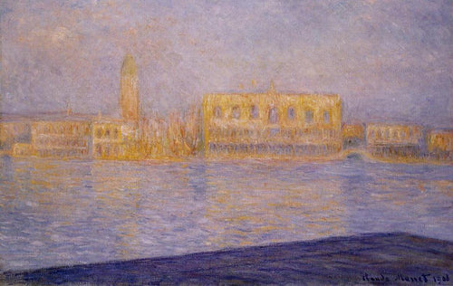 O Palácio dos Doges, visto de San Giorgio Maggiore (Claude Monet) - Reprodução com Qualidade Museu
