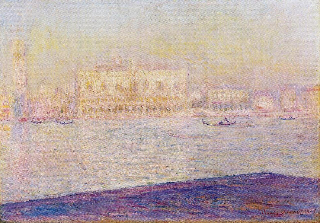 O Palácio dos Doges, visto de San Giorgio Maggiore (Claude Monet) - Reprodução com Qualidade Museu