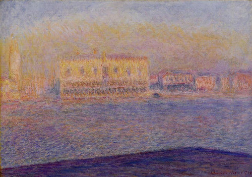 O Palácio dos Doges, visto de San Giorgio Maggiore, Veneza (Claude Monet) - Reprodução com Qualidade Museu