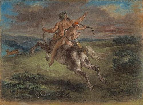 A educação de Aquiles (Eugene Delacroix) - Reprodução com Qualidade Museu
