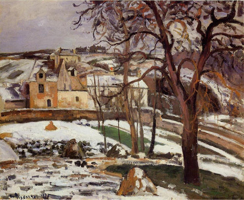 O efeito da neve em Lhermitage, Pontoise (Camille Pissarro) - Reprodução com Qualidade Museu