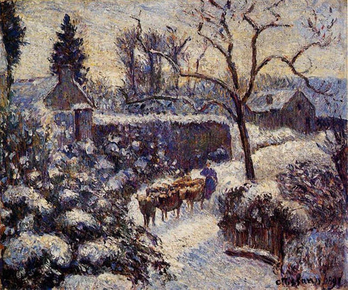O efeito da neve em Montfoucault (Camille Pissarro) - Reprodução com Qualidade Museu