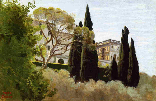 A fachada da Villa D Este em Tivoli, vista dos jardins