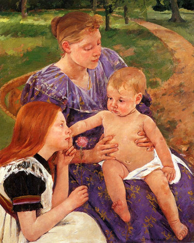 A família (Mary Cassatt) - Reprodução com Qualidade Museu