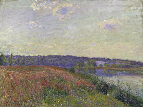Os campos e colinas de Veneux Nadon (Alfred Sisley) - Reprodução com Qualidade Museu