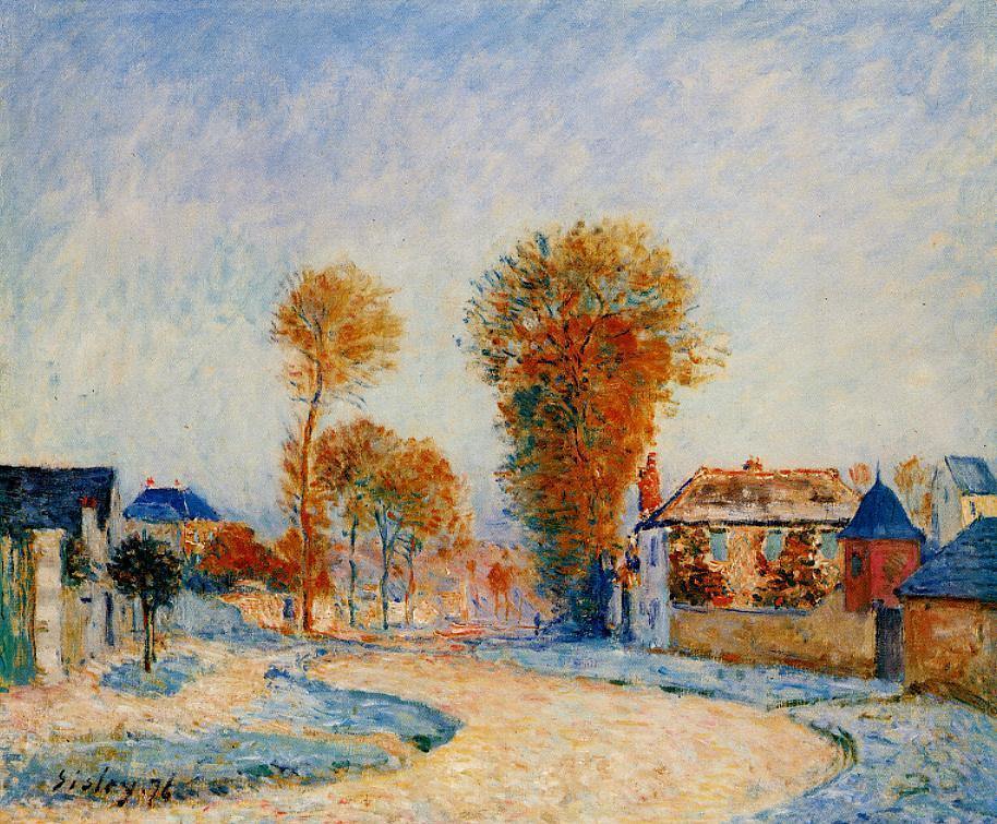 The First Hoarfrost (Alfred Sisley) - Reprodução com Qualidade Museu