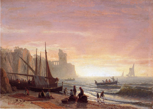A frota pesqueira (Albert Bierstadt) - Reprodução com Qualidade Museu