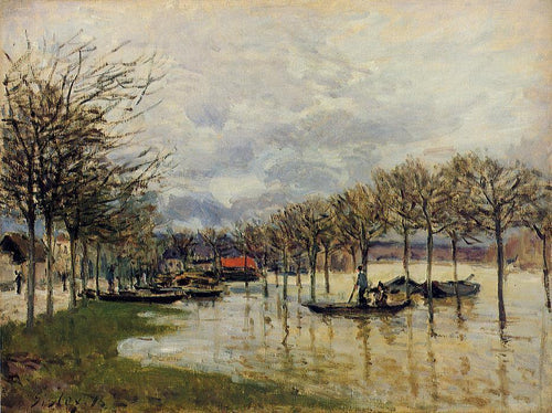 A enchente na estrada para Saint Germain (Alfred Sisley) - Reprodução com Qualidade Museu