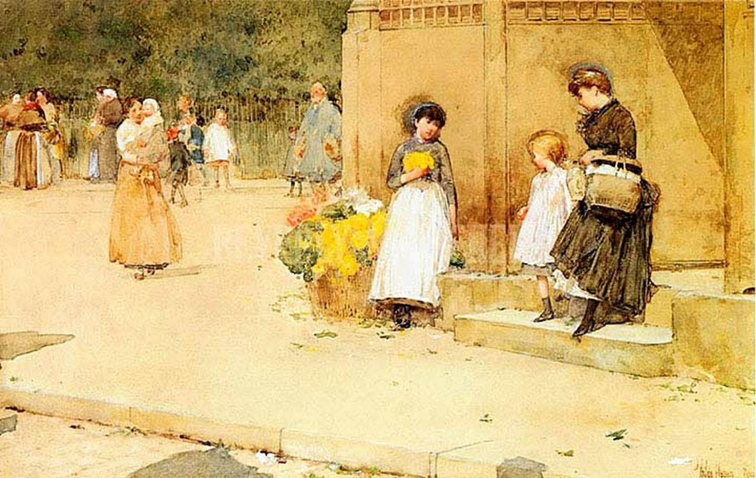 O vendedor de flores (Childe Hassam) - Reprodução com Qualidade Museu