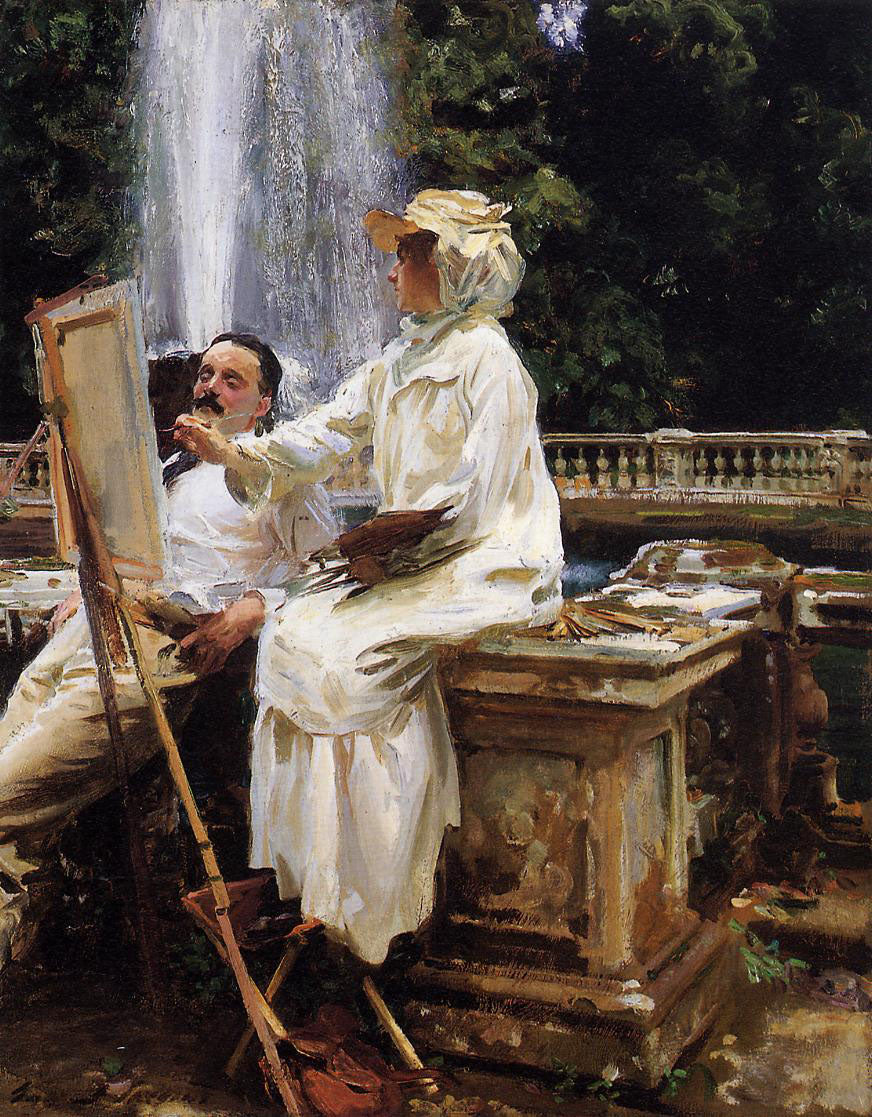 The Fountain, Villa Torlonia, Frascati, Itália (John Singer Sargent) - Reprodução com Qualidade Museu