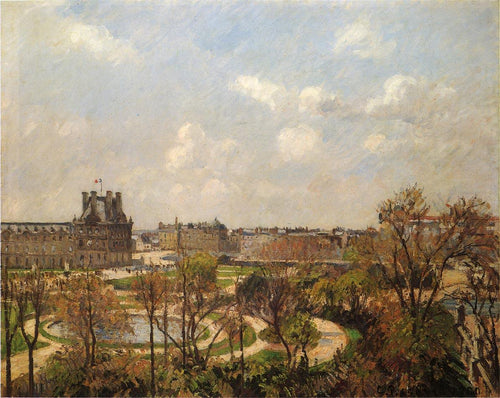O Jardim das Tulherias, Manhã, Primavera (Camille Pissarro) - Reprodução com Qualidade Museu
