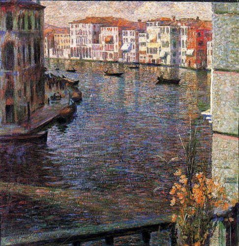 O Grande Canal de Veneza (Umberto Boccioni) - Reprodução com Qualidade Museu