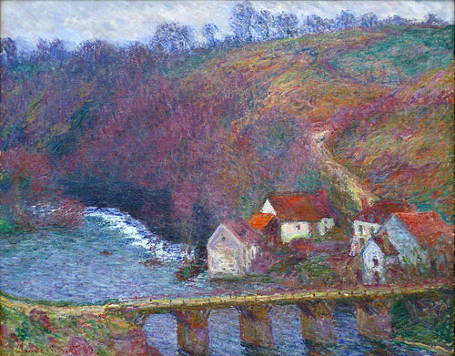 O Grande Creuse perto da ponte em Vervy (Claude Monet) - Reprodução com Qualidade Museu