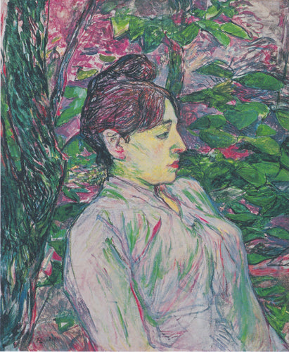 Mulher sentada em um jardim (Henri de Toulouse-Lautrec) - Reprodução com Qualidade Museu