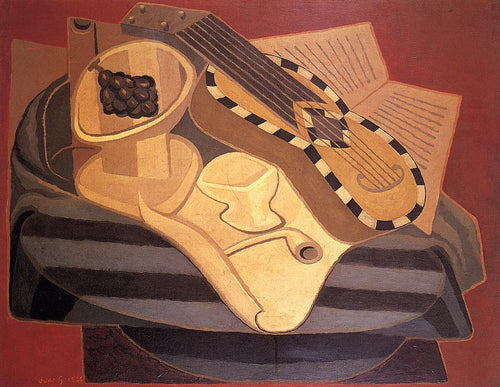 A guitarra com embutimento (Juan Gris) - Reprodução com Qualidade Museu