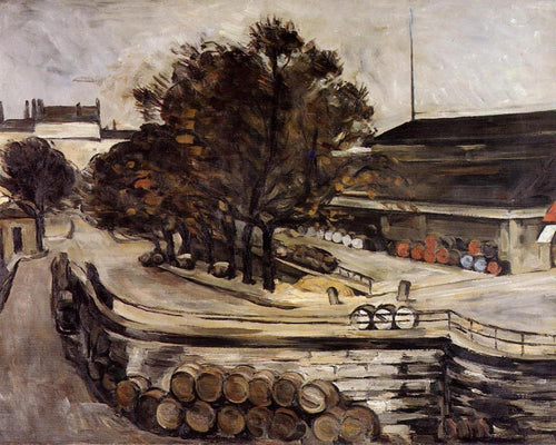 O Halle Aux Vins visto da Rue De Jussieu (Paul Cézanne) - Reprodução com Qualidade Museu