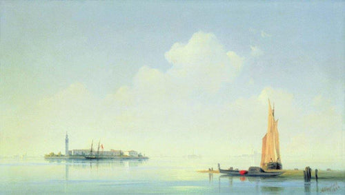 O porto de Veneza, a ilha de San Georgio (Ivan Aivazovsky) - Reprodução com Qualidade Museu