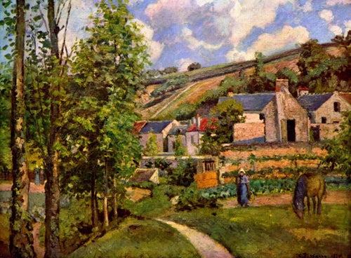 The Hermitage At Pontoise (Camille Pissarro) - Reprodução com Qualidade Museu