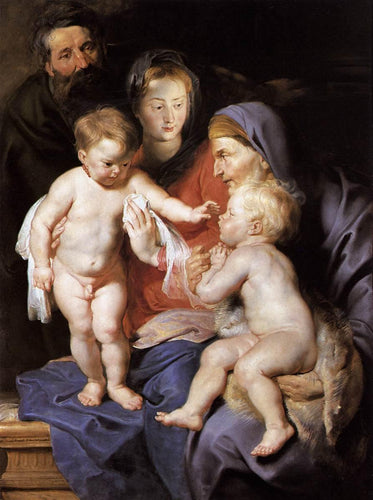 A Sagrada Família com Santa Isabel e João Batista (Peter Paul Rubens) - Reprodução com Qualidade Museu