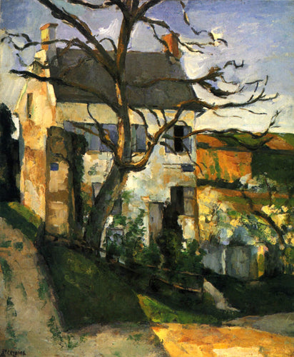 A casa e a árvore (Paul Cézanne) - Reprodução com Qualidade Museu
