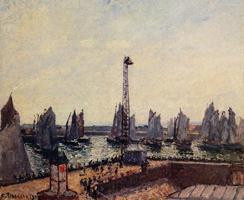O porto interno e cais dos pilotos, Havre (Camille Pissarro) - Reprodução com Qualidade Museu
