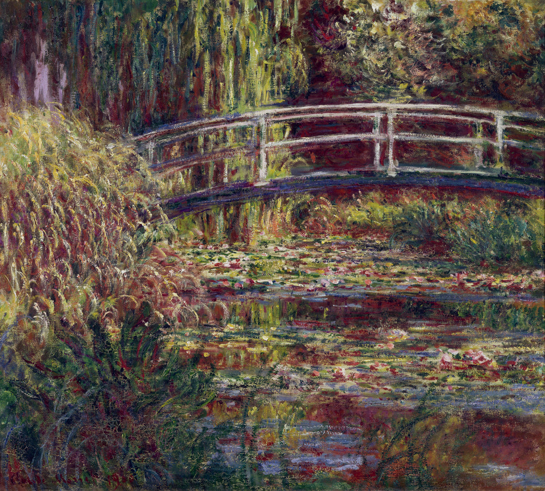 The Japanese Bridge - The Water Lily Pond, Symphony In Rose (Claude Monet) - Reprodução com Qualidade Museu