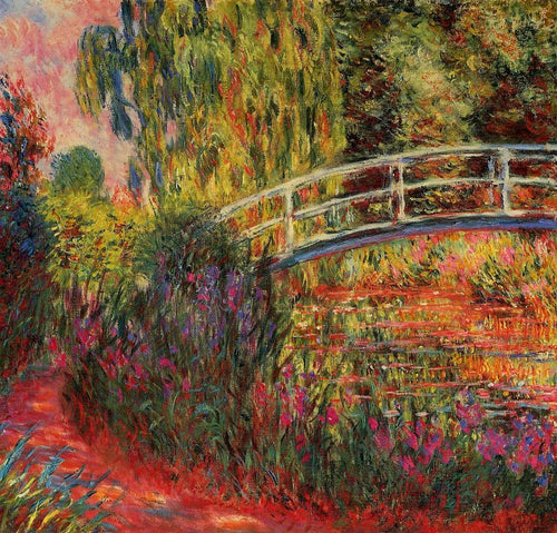 The Japanese Bridge - The Water Lily Pond, Water Irises (Claude Monet) - Reprodução com Qualidade Museu