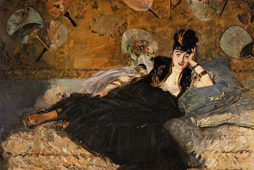 A Dama com Fãs - Retrato de Nina De Callias (Edouard Manet) - Reprodução com Qualidade Museu