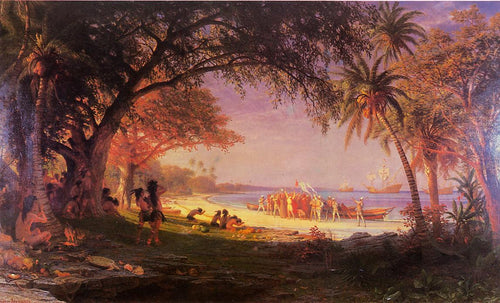 The Landing Of Columbus (Albert Bierstadt) - Reprodução com Qualidade Museu