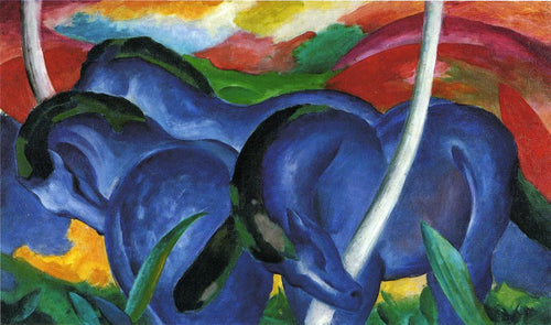 Os Grandes Cavalos Azuis (Franz Marc) - Reprodução com Qualidade Museu