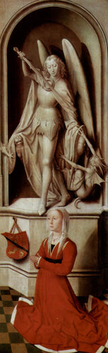 O Último Julgamento, Tríptico, Doadora de Asa Direita Catherine Tanagli com o Arcanjo Miguel